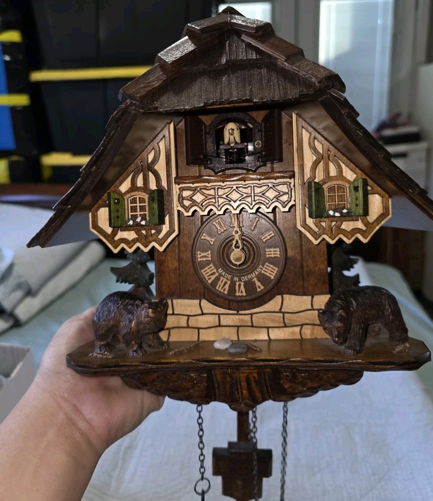 Vintage Germany Musical Cuckoo Clock Missing Backing & Weights
