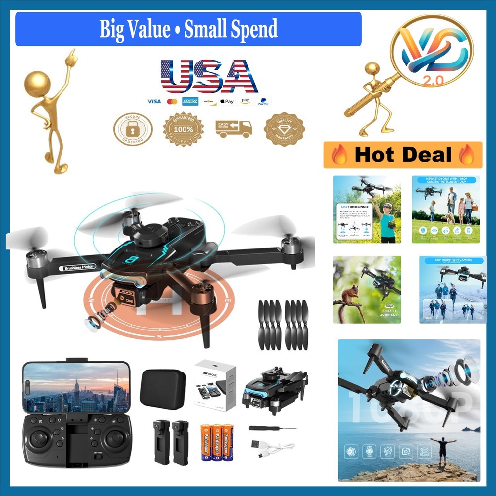 Drone with Camera 1080P HD Foldable Quadcopter 50 Min Flight Obstacle Avoidance