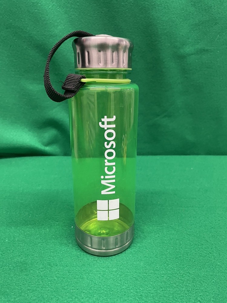 Microsoft Water Bottle Green Clear