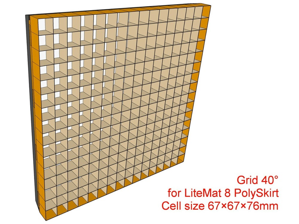 Grid for LiteMat 8 PolySkirt, Version with cell depth 76mm (3”)