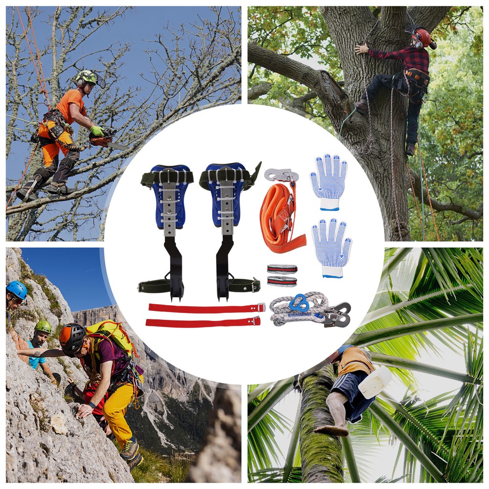 Adjustable Tree Climbing Spikes Set with Safety Belt for Logging Fruit Picking