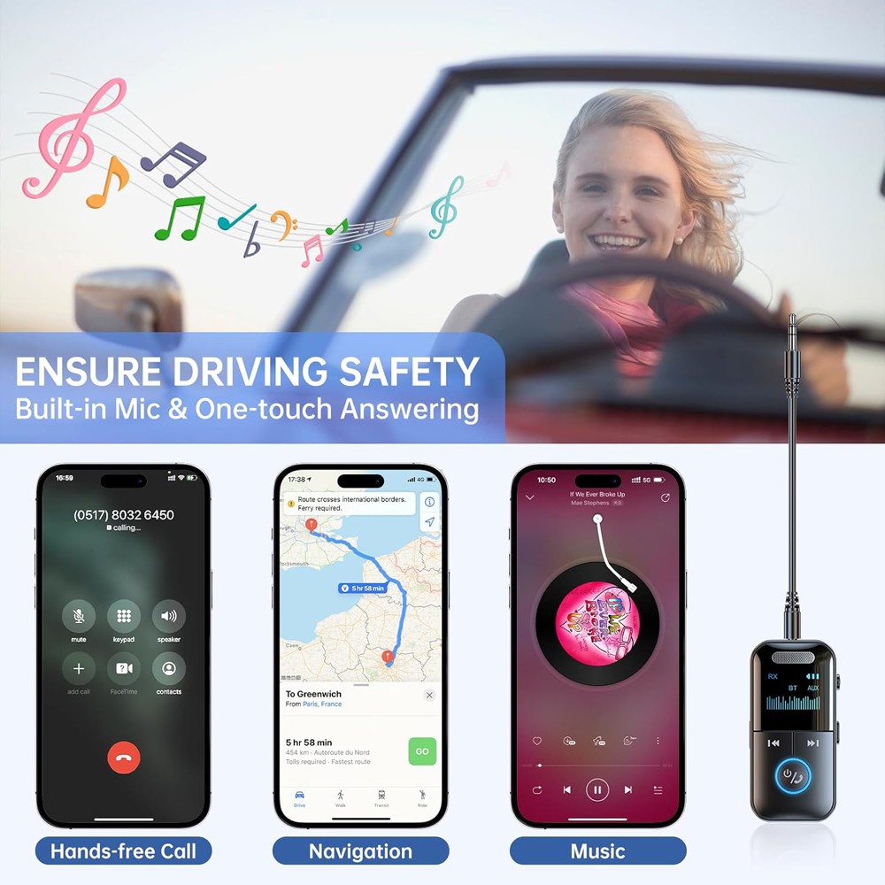 4 in1 Bluetooth Audio Adapter Wireless Receiver Transmitter 3.5mm Aux MP3 Player