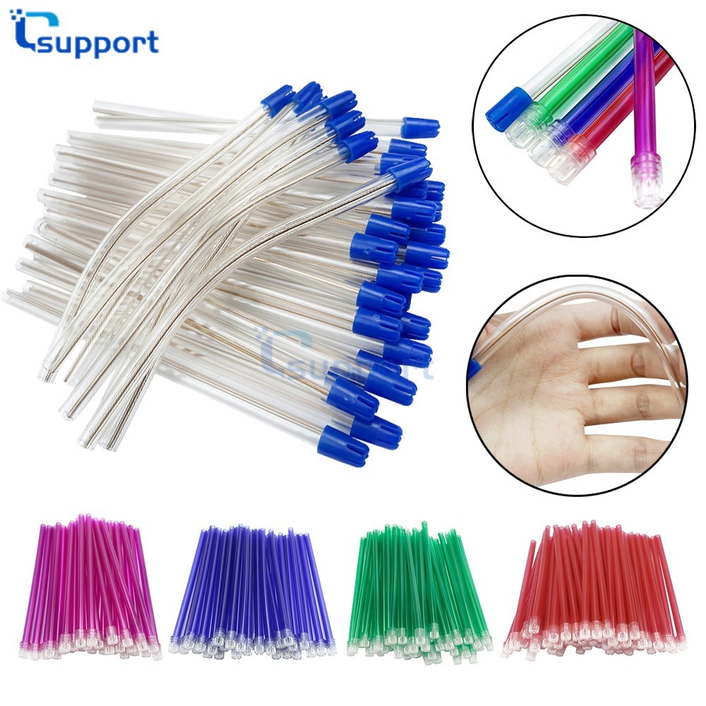 100Pcs Dental Disposable Saliva Ejector Evacuation Suction Tips Multiple Colors