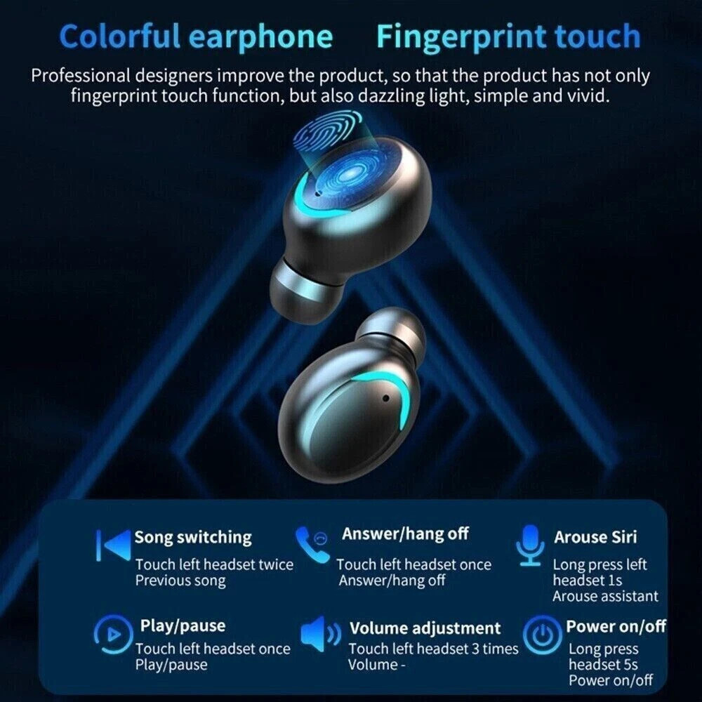 in Ear Bluetooth headphone Wireless Earbuds Sporting Headset Premium Sound W Mic