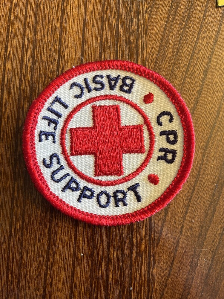 Vintage Basic Life Support Red Cross Embroidered Patch