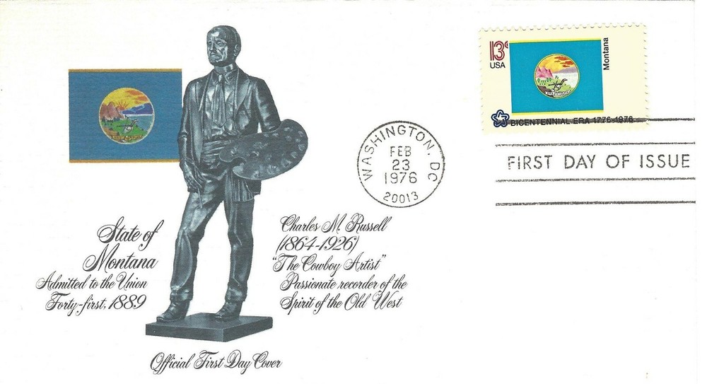 STAMP US SCOTT 1673 "Montana" 13 CENT 1976 FDC W/ART-State Flags Issue