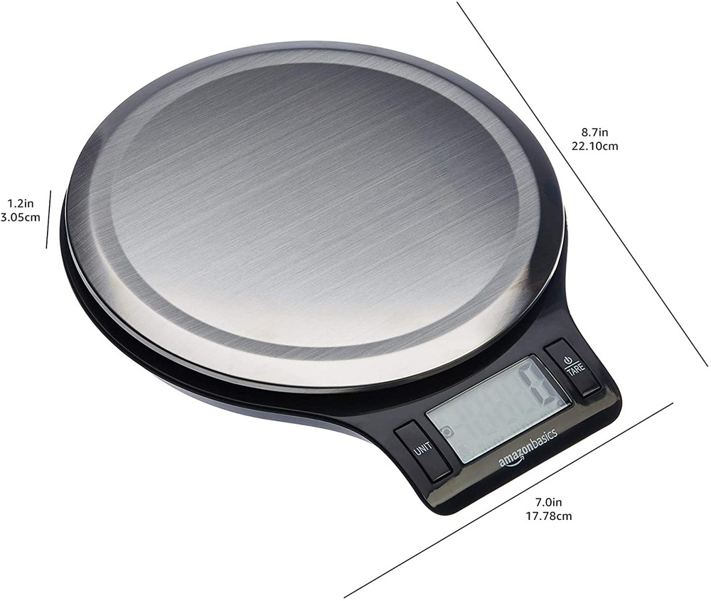 Digital Kitchen Scale with LCD Display, Tare Function, Multiple Units, Weighs up