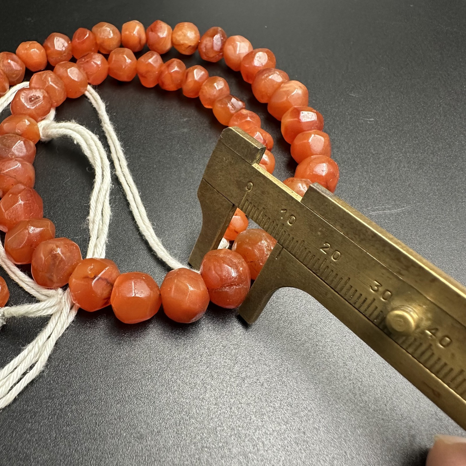 Vintage Himalayan Tibetan Carnelian Faceted Agate Beads Necklace