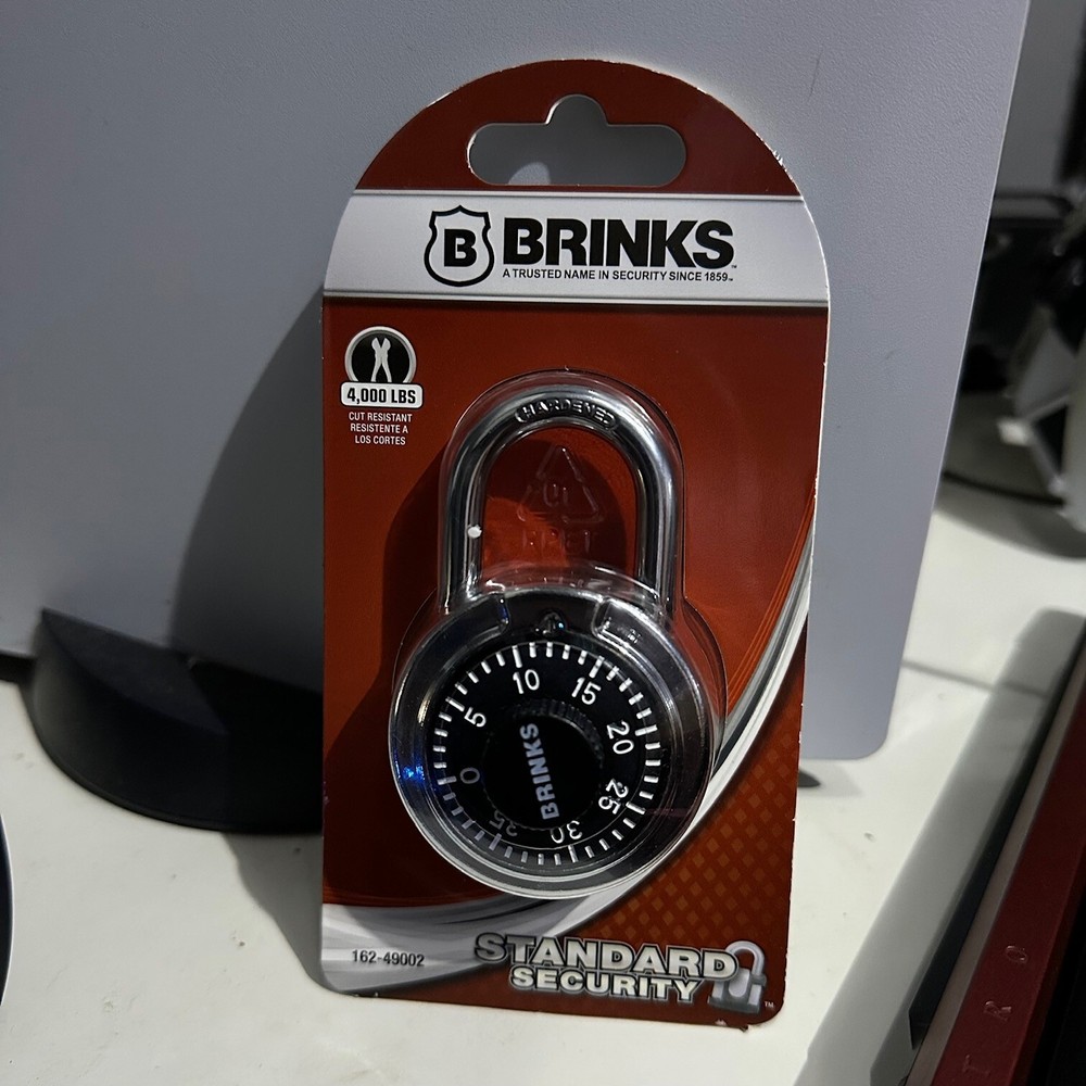 Brinks Combination Padlock – 4,000 lbs Cut Resistance | Keyless Security
