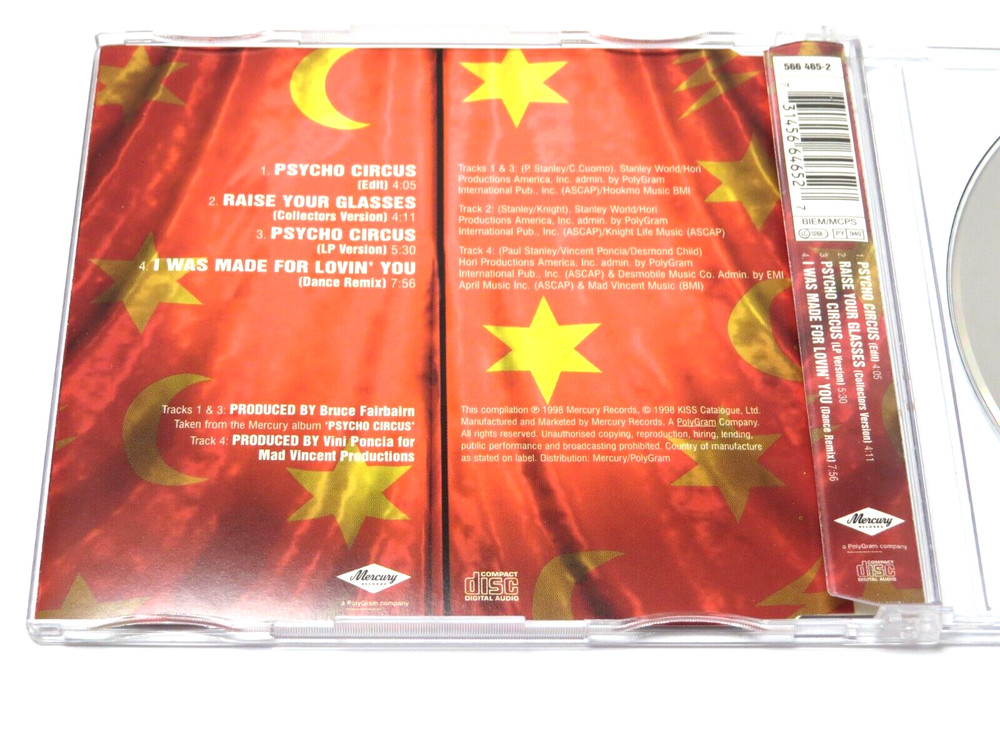 KISS PSYCHO CIRCUS PROMOTIONAL 4 TRACK EP COMPACT DISC 1998 OFFICIAL MERCURY USA