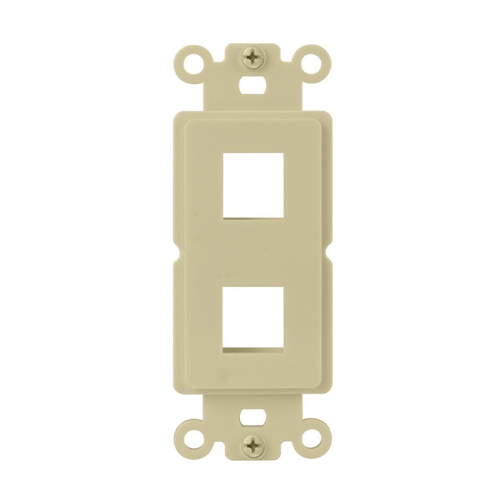 Construct Pro 2-Port Single Gang Keystone Decora Style Insert Strap (Ivory)