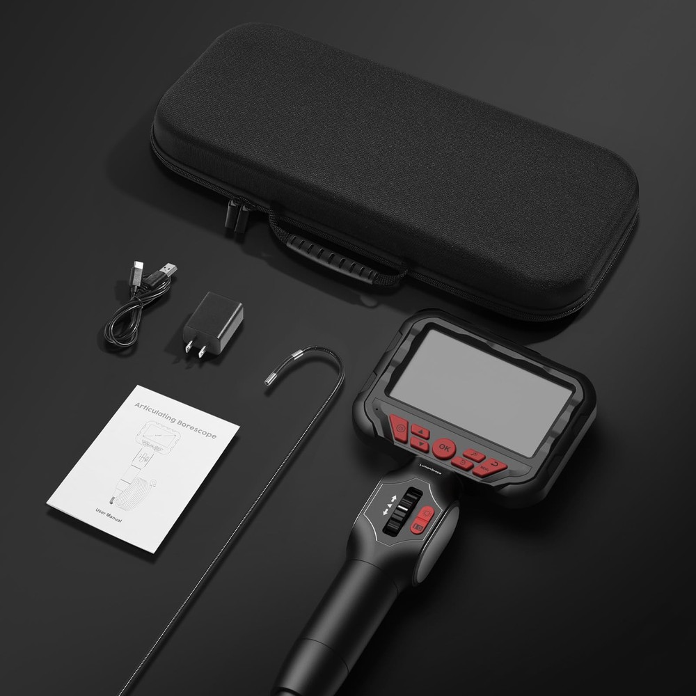 Articulating Borescope Camera with Light,Two-Way Industrial Endoscope Inspect...