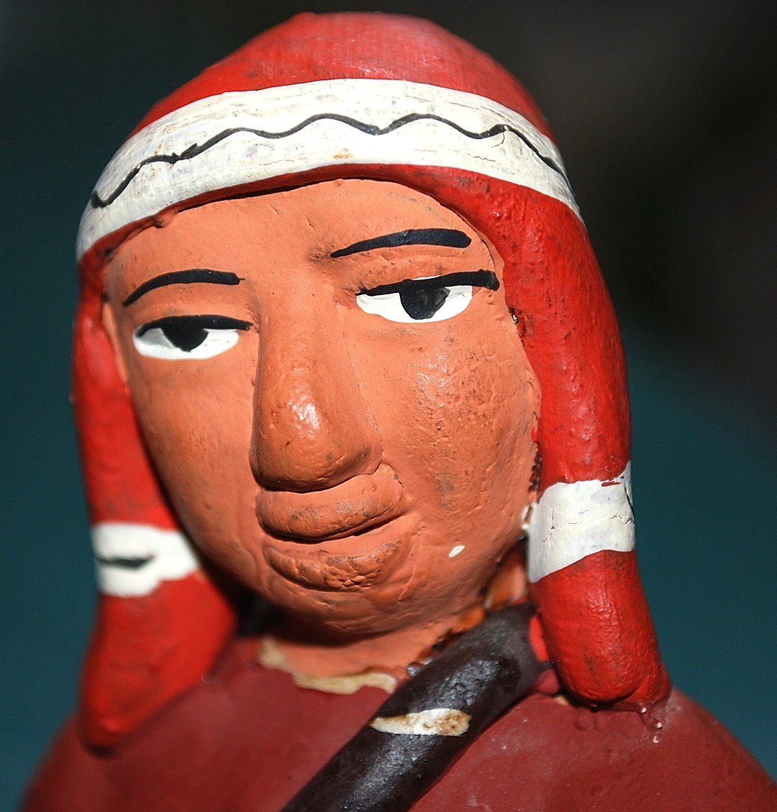 Set 3 Handmade PERU FOLK ART TerraCotta Pottery Figurines TRADITIONAL MEN Unique