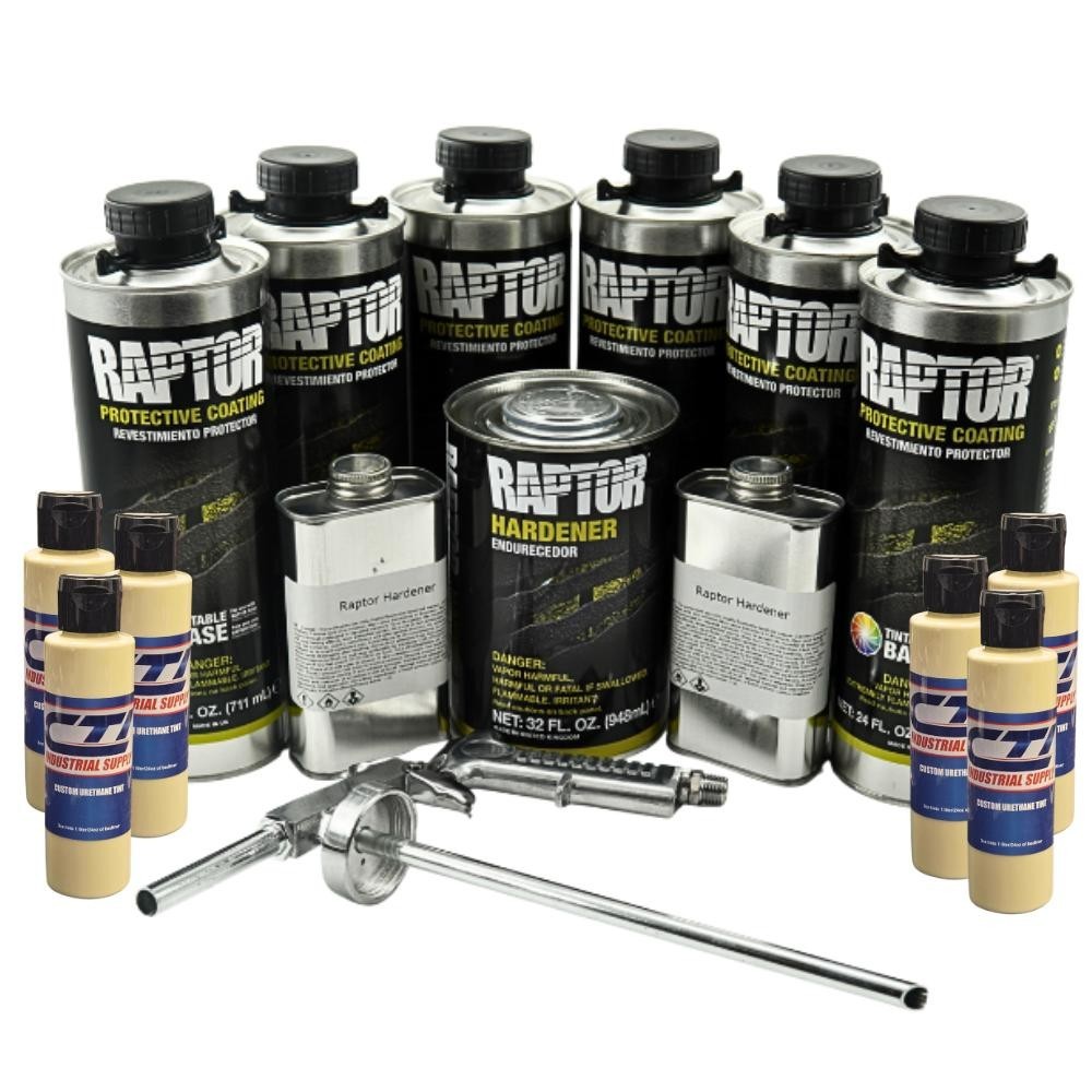 UPOL Raptor Desert Tan Urethane Spray-On Truck BedLiner W/Free Spray Gun 6L