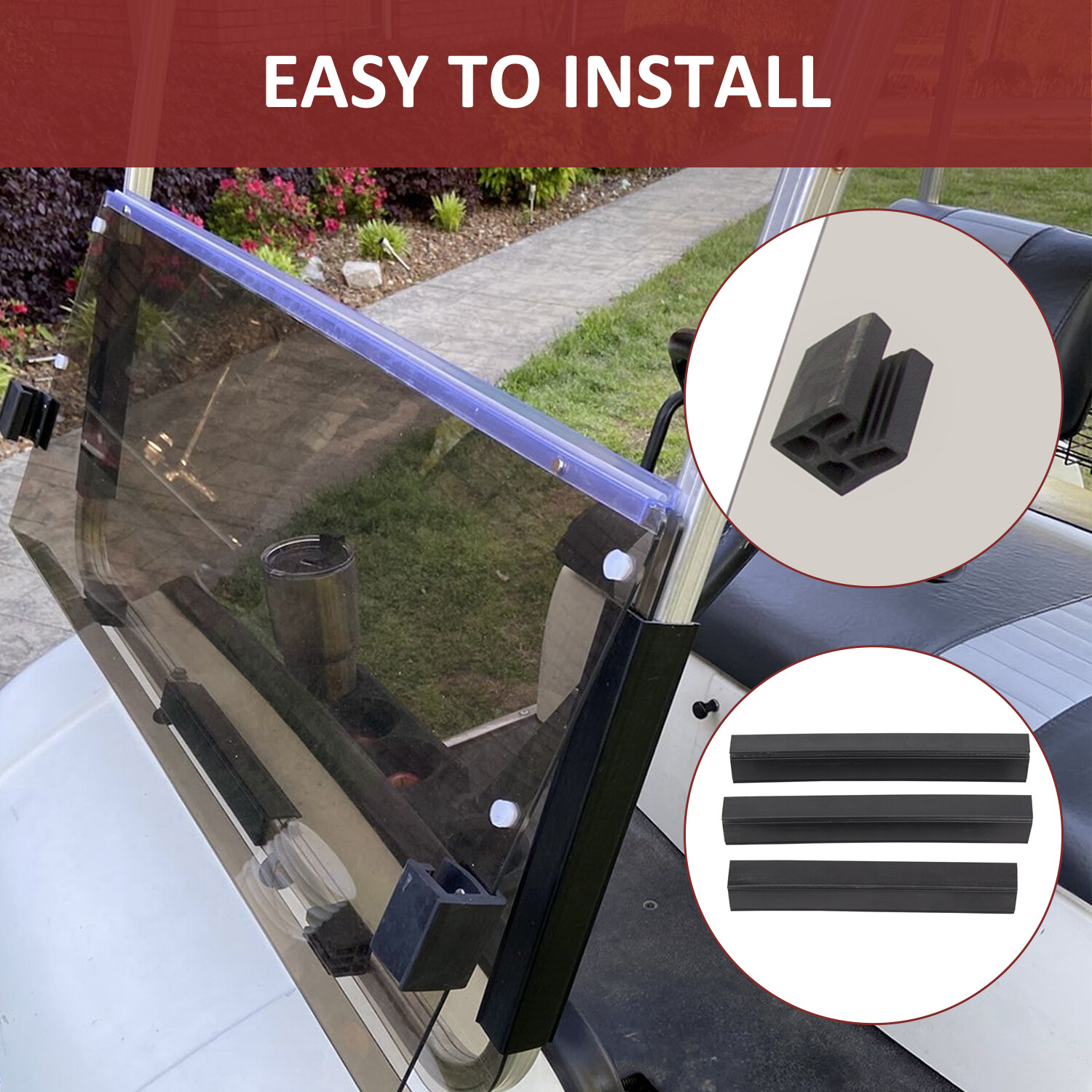 Golf Cart Folding Tined Windshield Windscreen For Yamaha G14 G16 G19 1995-2003