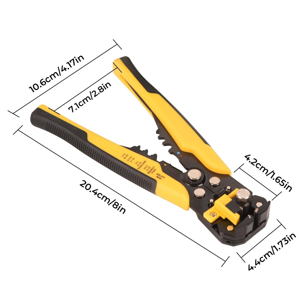 Self-Adjusting Insulation Wire Stripper Cable Cutter Crimper Terminal Tool 8"