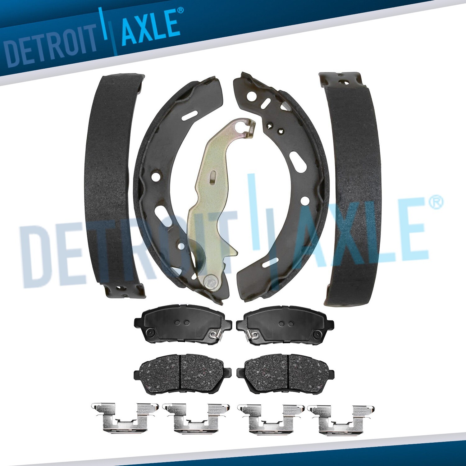 Front Brake Pads + Rear Brake Shoes for 2011 2012 2013-2019 Ford Fiesta