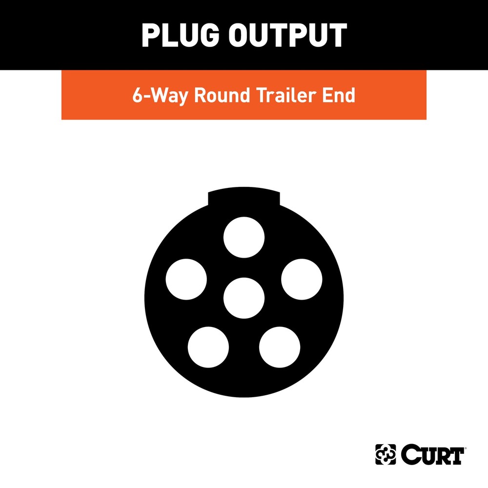 Curt-6-Way Round Connector Plug with Spring (Trailer Side, Packaged)
