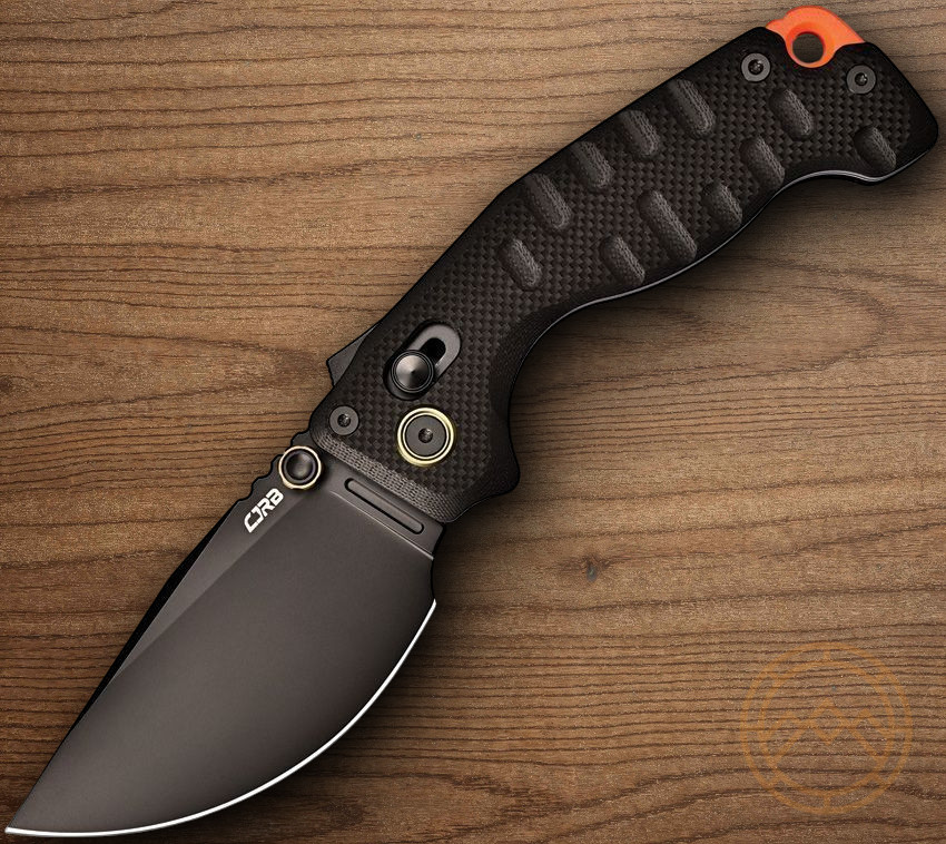 CJRB Doubletap Folding Knife 3⅞" D2 Tool Steel Drop Point Blade Black G10 Handle