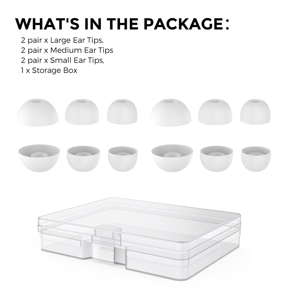 AhaStyle Ear Tips for Beats Studio large, 2 Large+2 Medium+2 Small, White