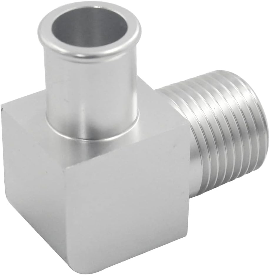 Heater Hose Fitting, Aluminum Alloy Heater Hose Adapter 90 Degree Connector 1/2
