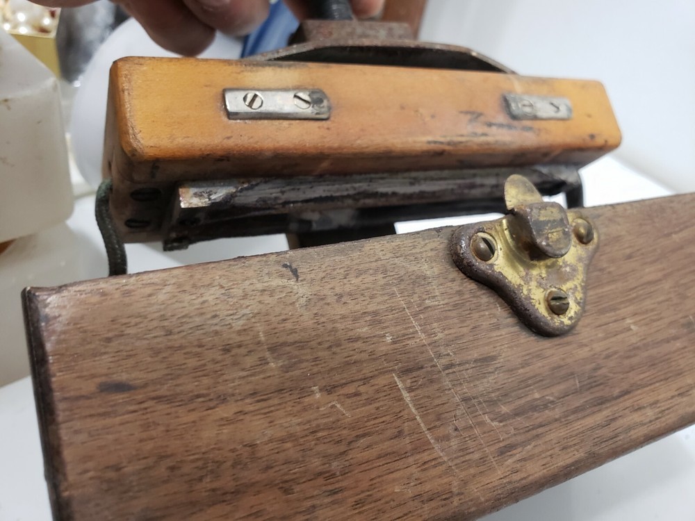 ANTIQUE SIMPLEX WIRE CABLE ELECTRIC SOLDERING IRON TOOL MACHINE BOSTON