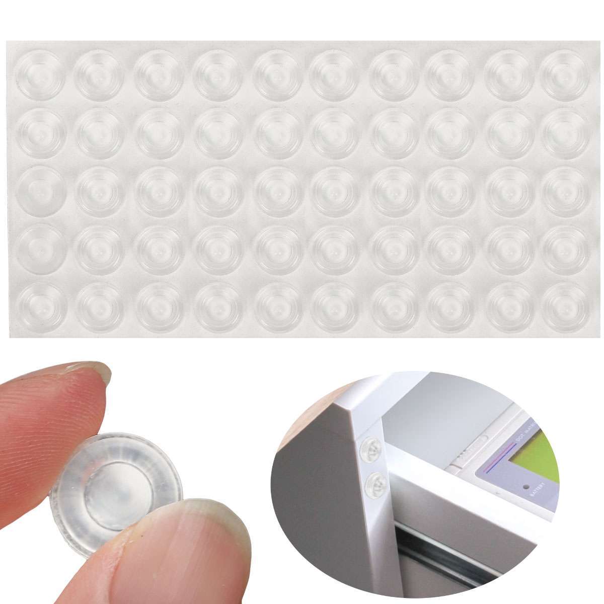 100-300Pcs Drawer Rubber Bumpers Pads Clear Cabinet Door Dots Self Adhesive Feet