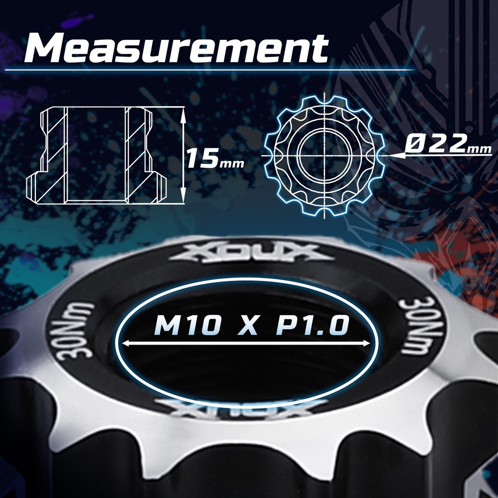 XOUX AX-B BMX Axle Nuts 10MM, Blue