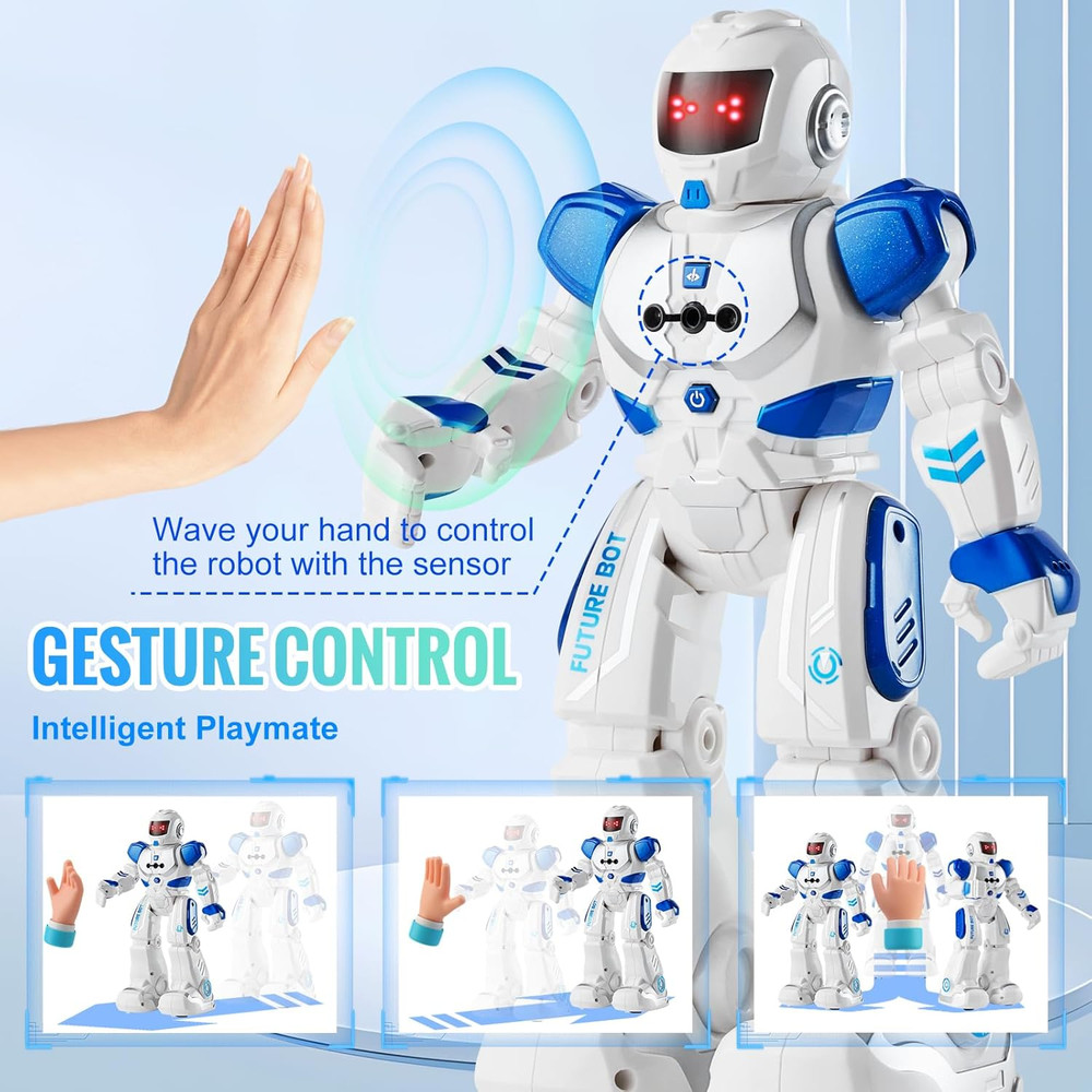 RC Robot Toys for Kids, Gesture Sensing Programmable Remote Control Smart Robot,