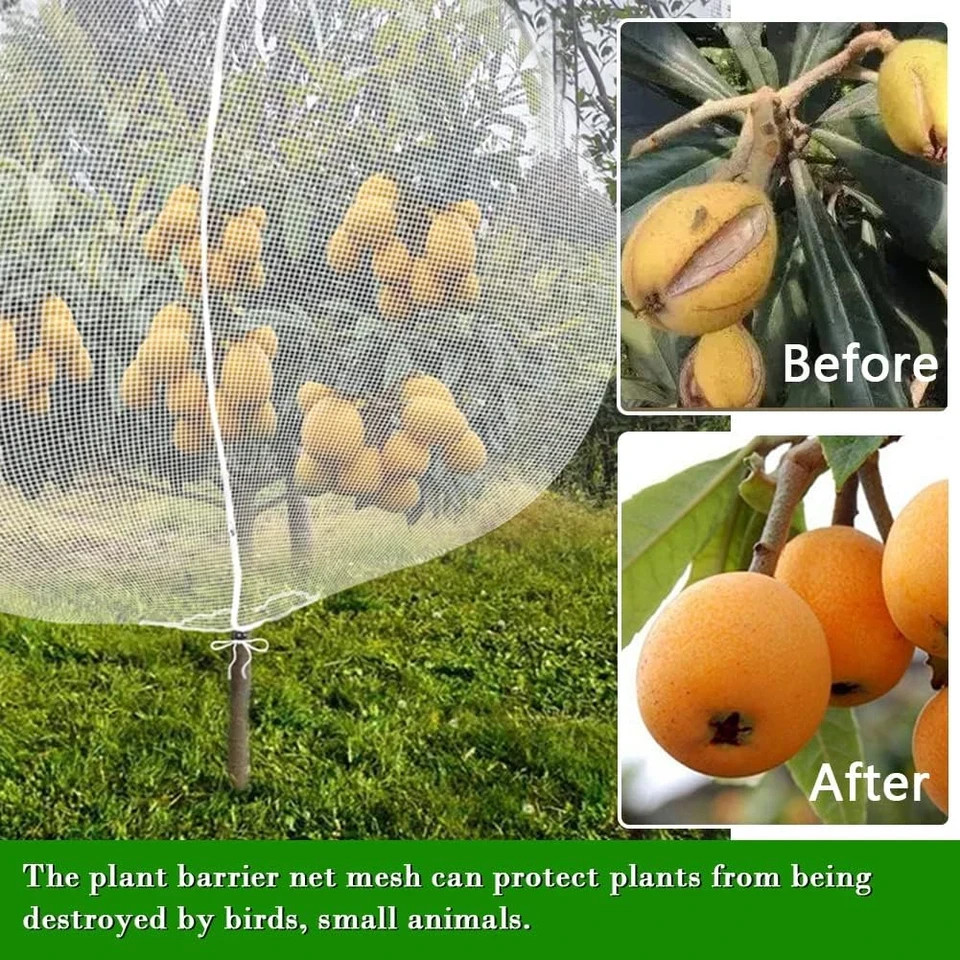 Fruit Tree Netting Large Fruit Tree Covers with Zipper to Protect Fruit from Squ