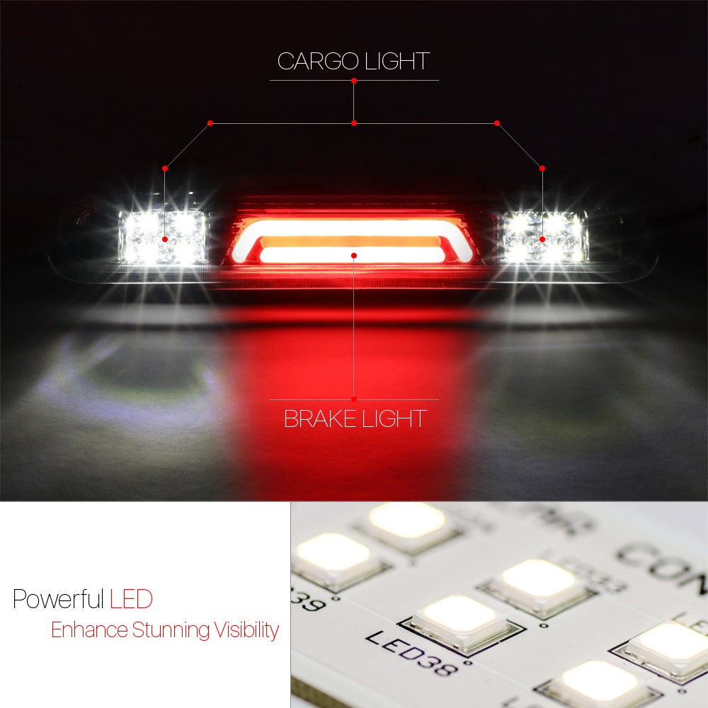 Smoke LED Bar Third [3rd] Brake Light Cargo Functioned for 07-10 Ford Explorer