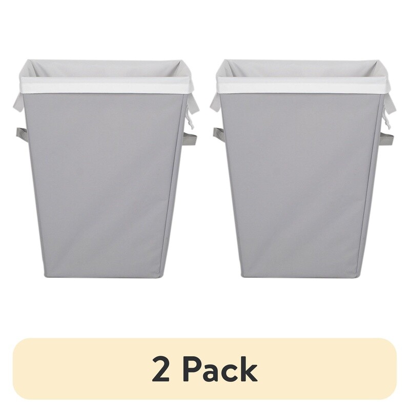 2 Pack Rectangular Laundry Hamper W/ Removable Liner Handles Durable Polyester