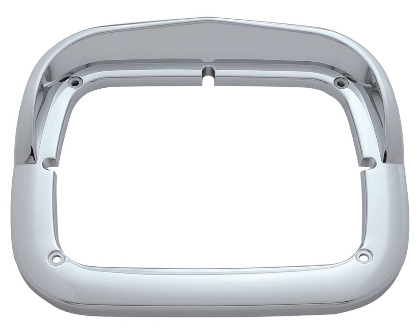 Headlight Bezels (PAIR) 6X8 chrome plastic single head light w/ visor - PB KW