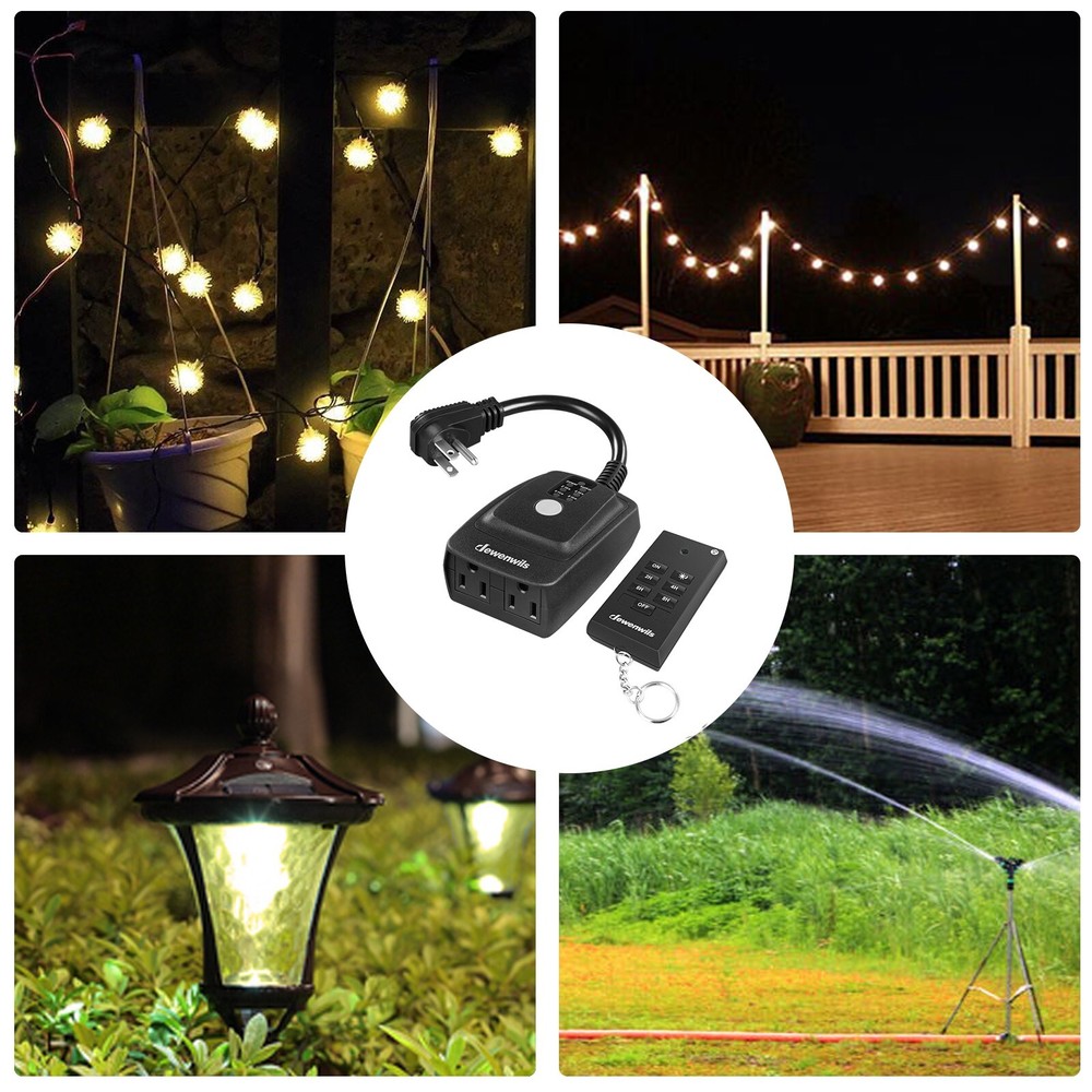 Outdoor Light Sensor Timer, Waterproof Plug in Dusk to Dawn Outlet Timer Switch
