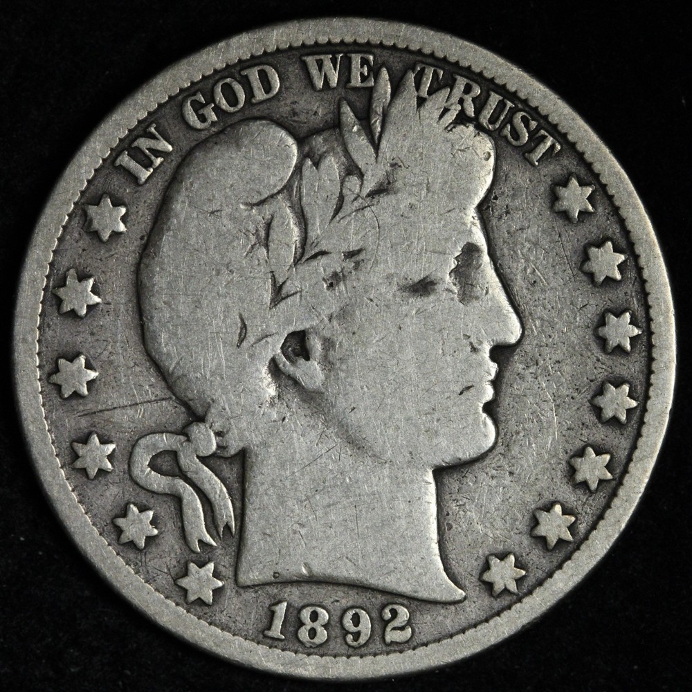 1892-S Barber Silver Half Dollar FINE E321 WINEY