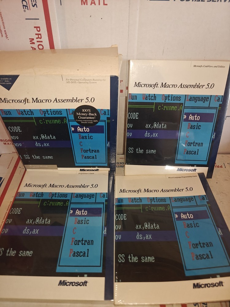 Microsoft Macro Assembler 5.0 MS-DOS Software 5.25" Disks