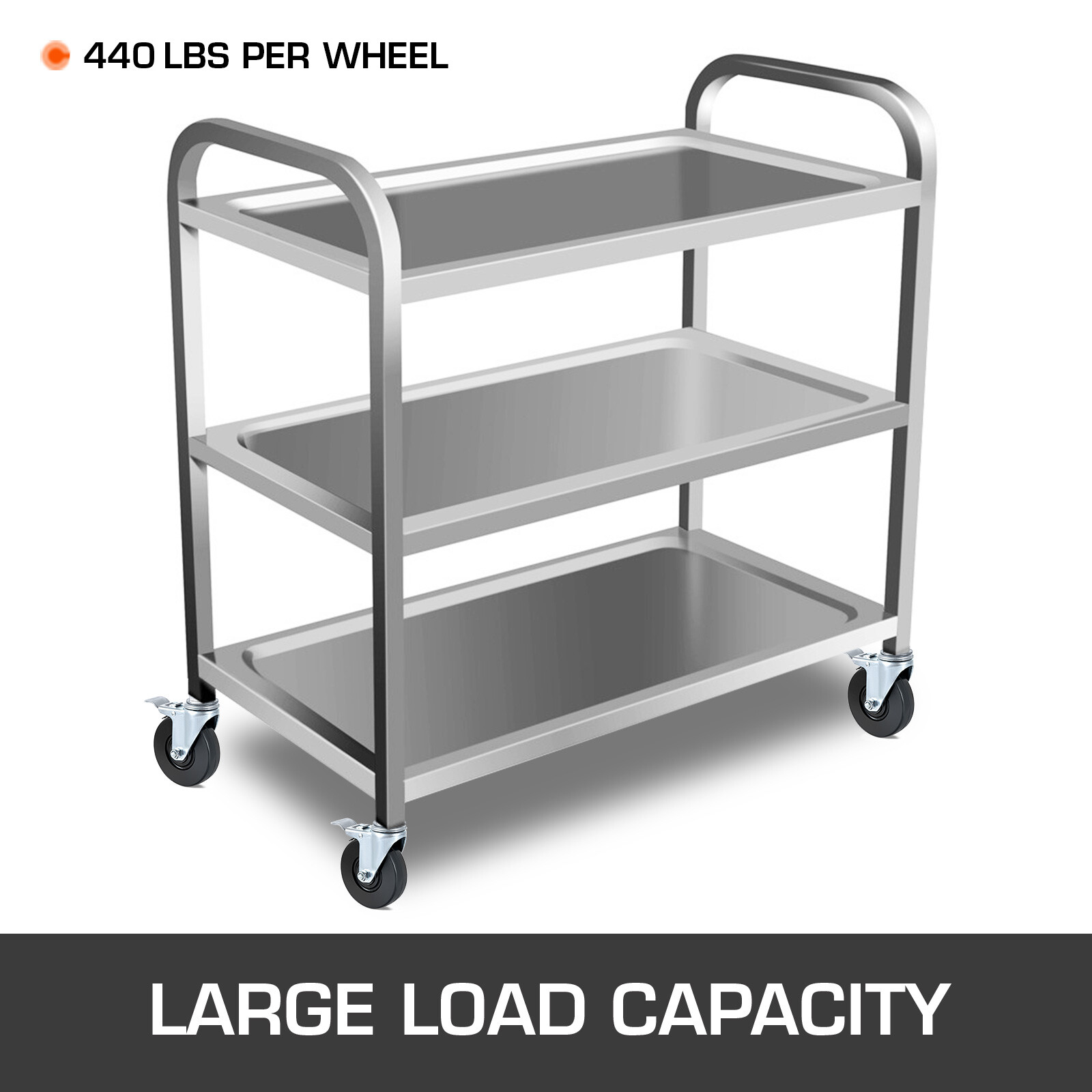 5" Scaffolding Casters Hard Rubber Wheels w/ Lock Brake 1.25" Square Shank 4 PCS