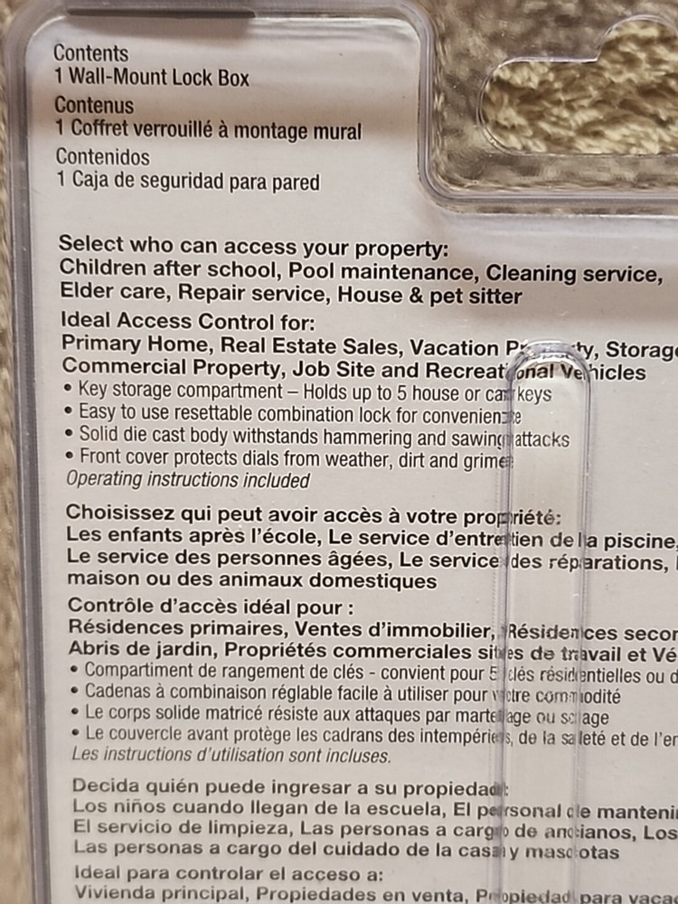 Master Lock Wall Mount Lock Box Combination Dials Holds 5 Keys 5401D