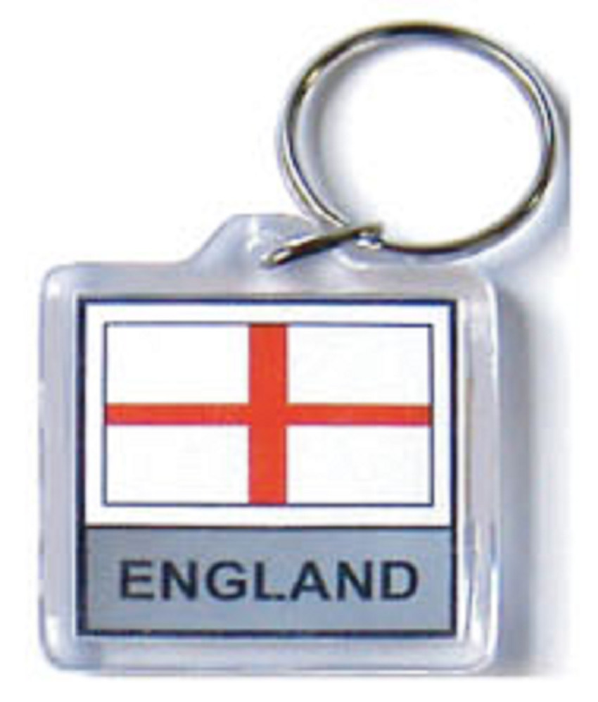 ENGLAND DOUBLESIDED FLAG KEYCHAIN WITH RING  - NEW - FREE SHIPPING
