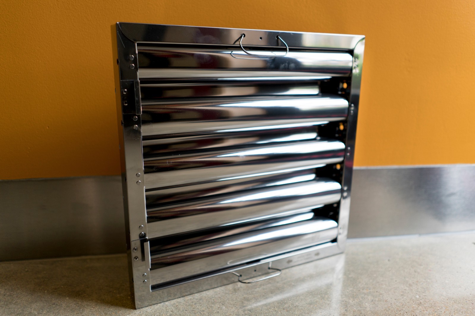 20" tall x 20" wide Kleen-Gard Stainless Steel Baffle Hood Grease Filter