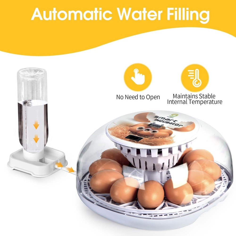 12 Eggs Incubator for Hatching Eggs with Automatic Egg Turner Temperature Contro
