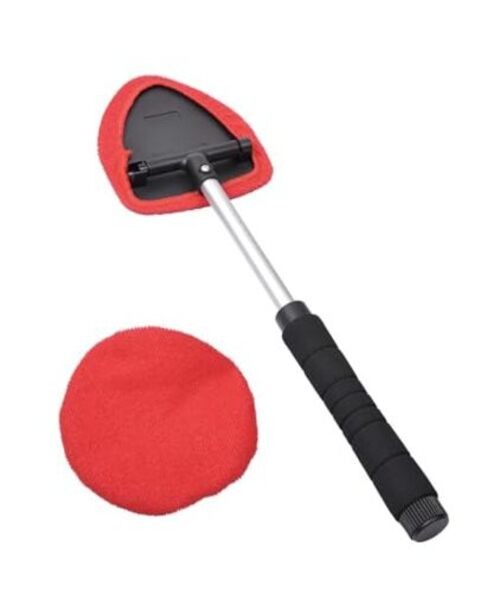Windshield Cleaning Tool, Car Cleaner Tool with Inside Extendable Handle, Red