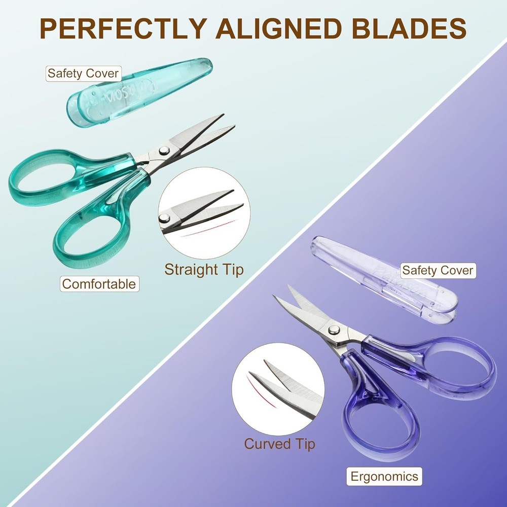 Sharpest & Precise Embroidery Scissor Set 2 PC Green+purple