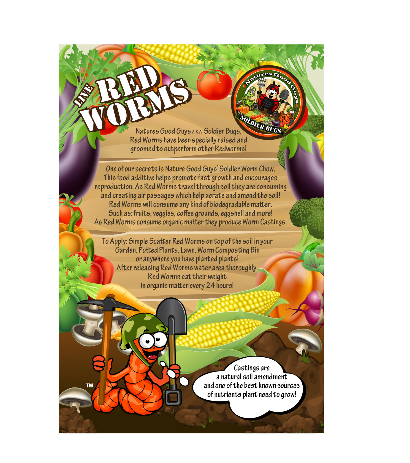 NaturesGoodGuys Live Red Worms 600 Adults - Red Wigglers