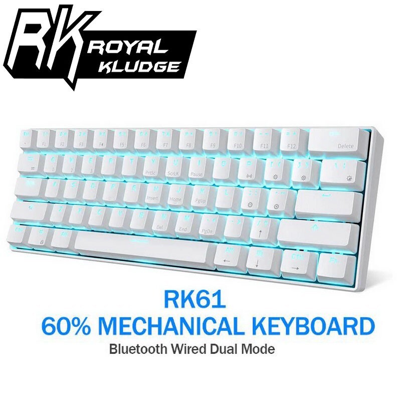 RK61 60% BLUETOOTH / WIRED BACKLIT Gaming Keyboard RED Switch USB24D_WRI
