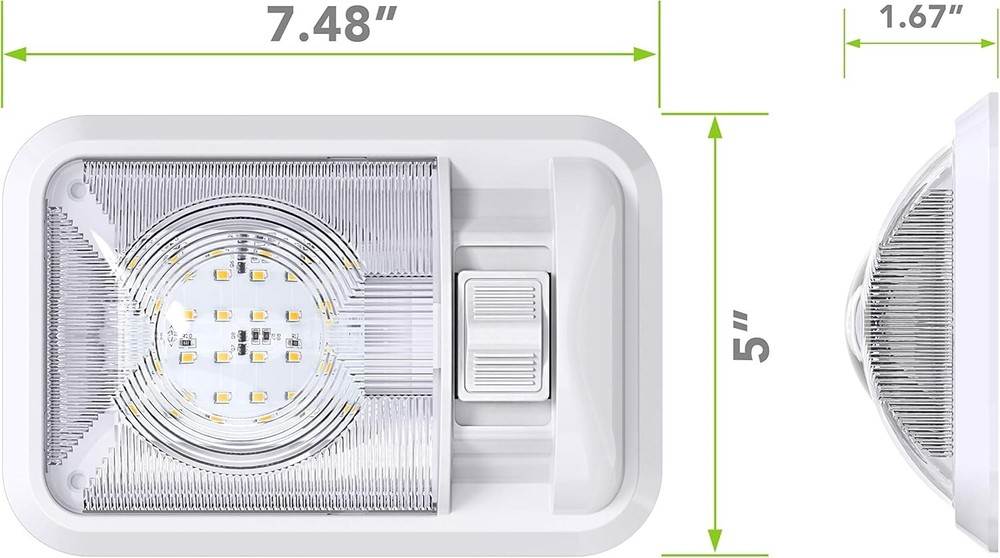 2 Pack 12V RV Ceiling Dome Light RV Interior Lighting Trailer Camper W/ Switch