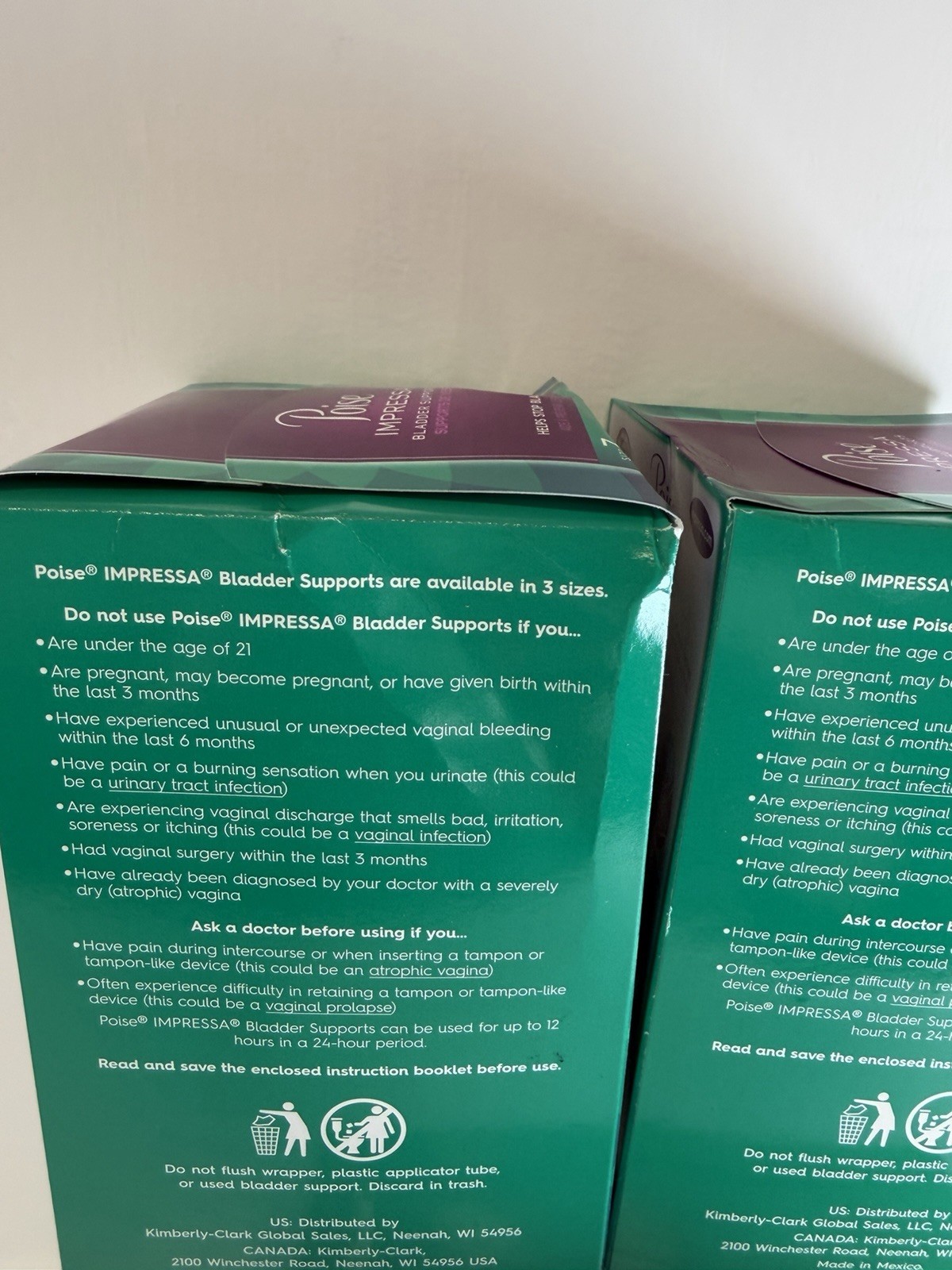 Poise Impressa Women's Bladder Supports Size 3, 21 Count Disposable pack of 2