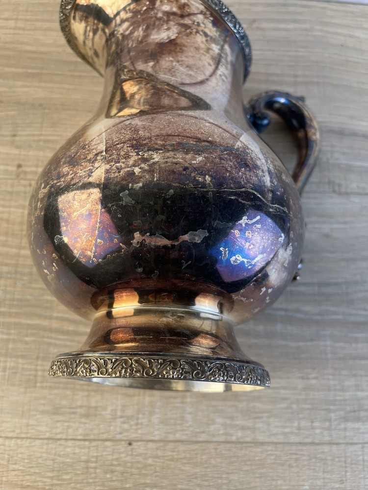 Melford Wallace Silver Pitcher Grape Edge Pattern M612 E.P.W.M