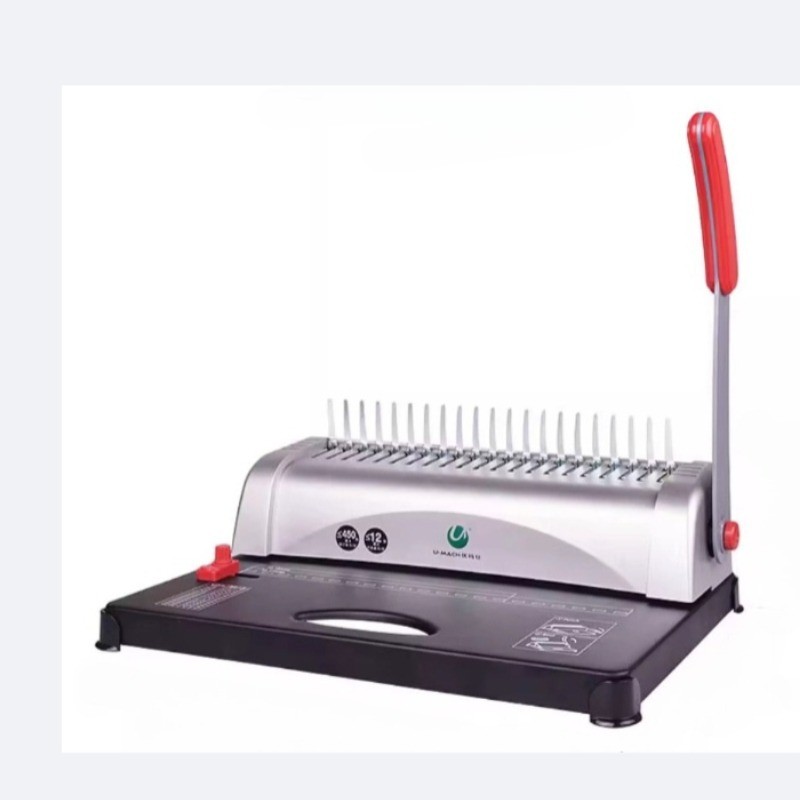 220V Rubber Ring Binding Machine Clamp Punching Machine Comb Type 21 Holes