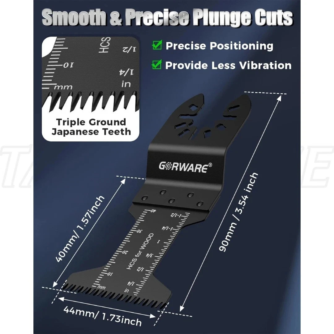 13-PCS Universal Oscillating 1 3/4 Inch Saw Blade Precision Japan Tooth Set